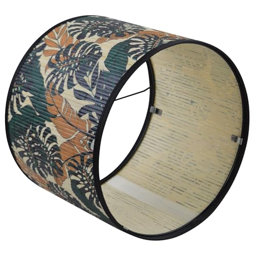Bamboo Lamp Shade With Tropical Plants Chandelier Covers