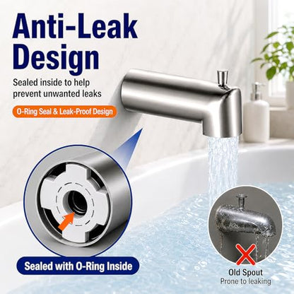 6 Inch Slip on Tub Spout with Diverter