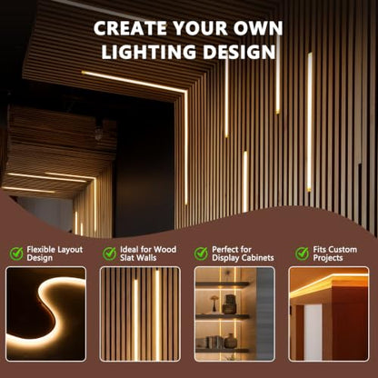 16.4ft 24V Silicone Recessed LED Strip for Wood Slat Wall Panels