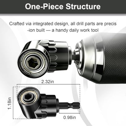 20Pcs Flexible Drill Bit Extension and Right Angle Adapter Set (20 Pcs)