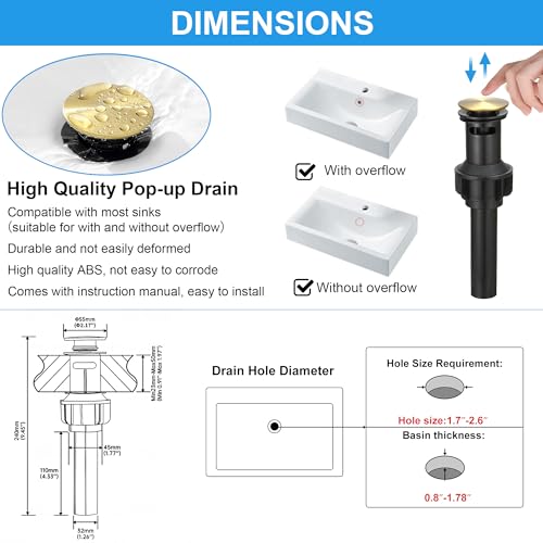 Bathroom Faucets 1 & 3 Hole Vanity Faucet with Drain