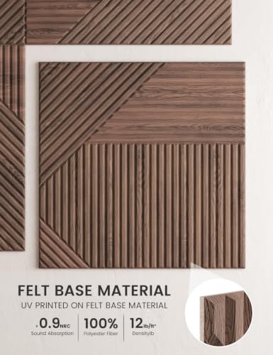 6 Pack Felt Bulletin Board (Walnut Diamond Chevron-1 / Fine-stripe 6-pack)