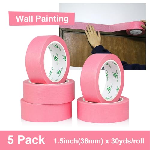 1.5 Inch Wide Masking Tape (Pink)