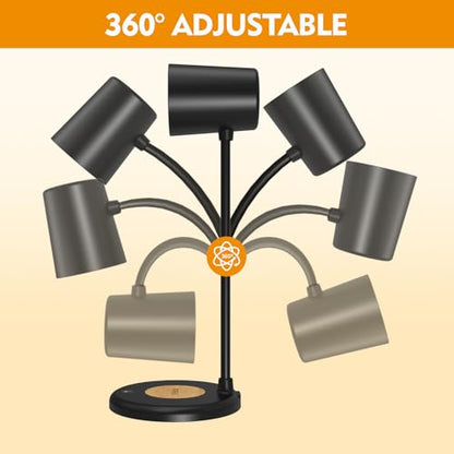 LED Desk Lamp with Speaker 3 Light Colors (Black)