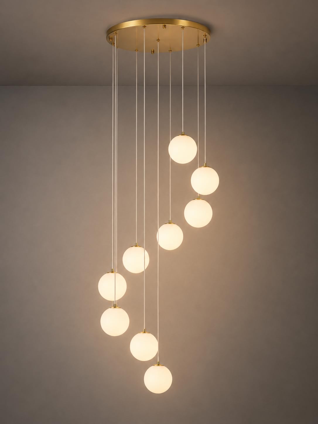 Gold Globe High Ceiling Chandelier (Gold / 9-Light)