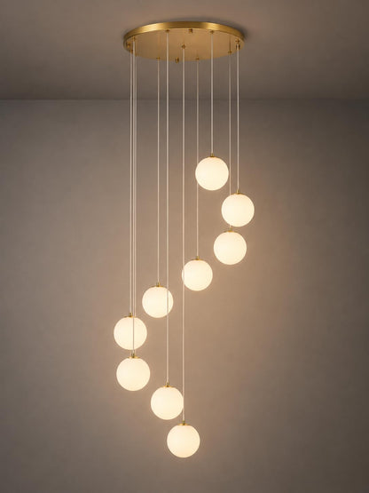Gold Globe High Ceiling Chandelier (Gold / 9-Light)