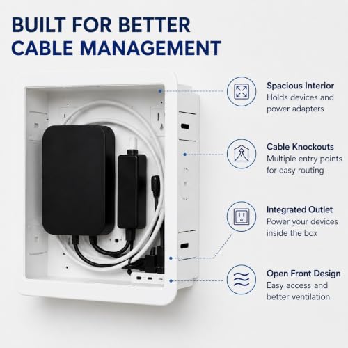 9" in Wall Media Box Recessed Outlet Box Cable Management
