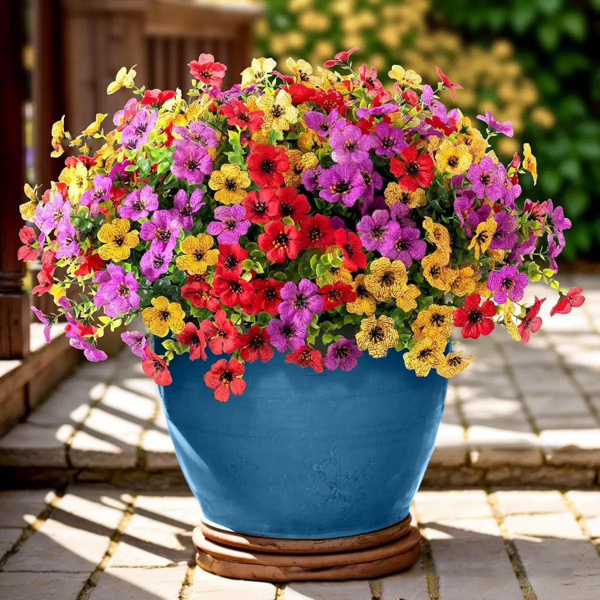 Artificial Flowers Fake Plants for Outdoors Summer Decoration (Mixed2 / Artificial Flowers(13 Pcs))