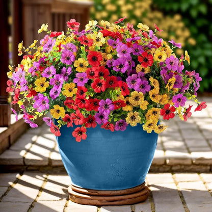 Artificial Flowers Fake Plants for Outdoors Summer Decoration (Mixed2 / Artificial Flowers(13 Pcs))
