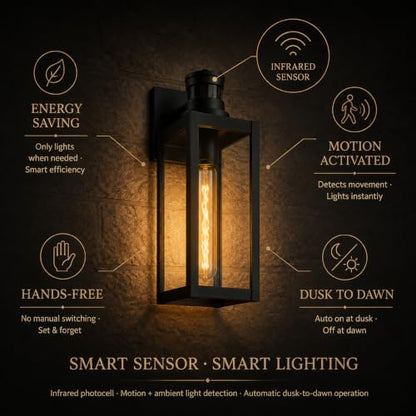 Black Outdoor Wall Light Motion Sensor