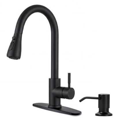 Kitchen Faucet with Pull Down Sprayer (Matte Black-05)
