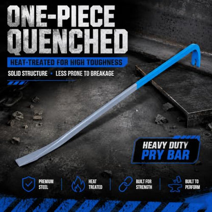 Heavy Duty Pry Bar Nail Puller Gray Blue