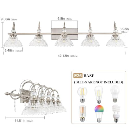 Brushed Nickel Bathroom Vanity Light (Nickel / 5-Light)