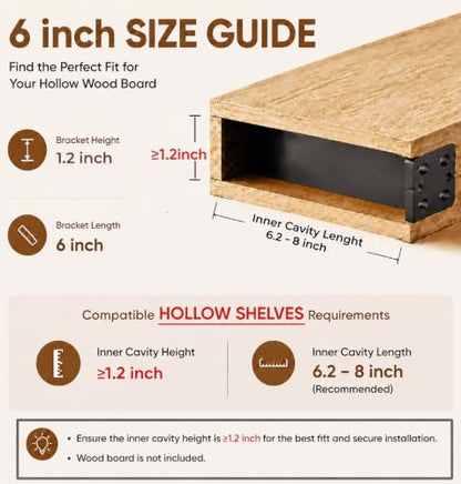 Floating Shelf Bracket for Hollow Fireplace Mantel