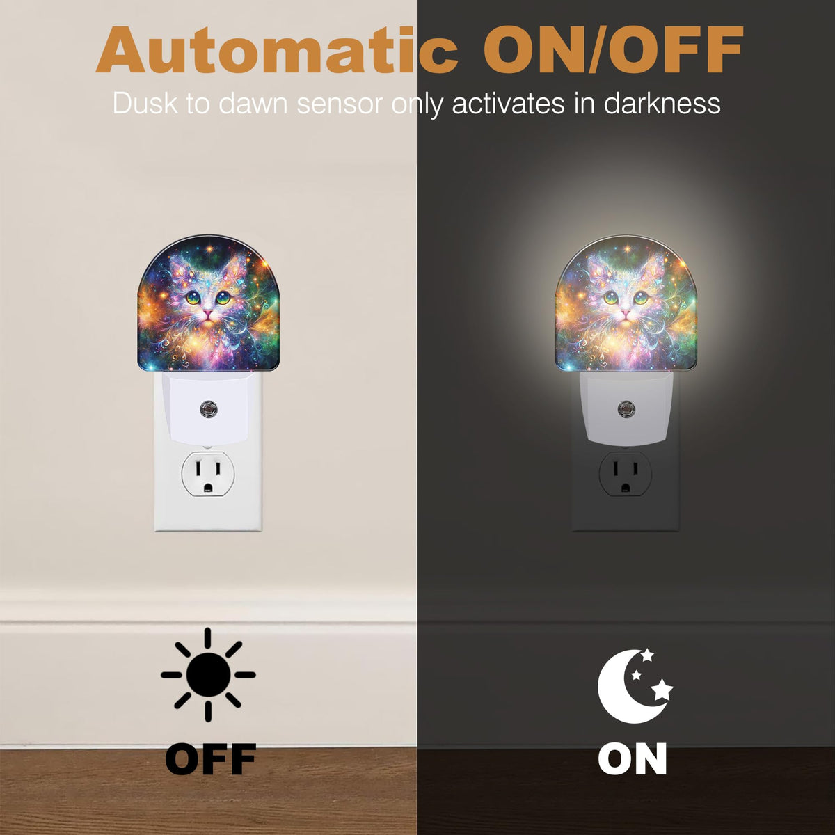 Night Lights Plug into Wall (Fabulous Cat)