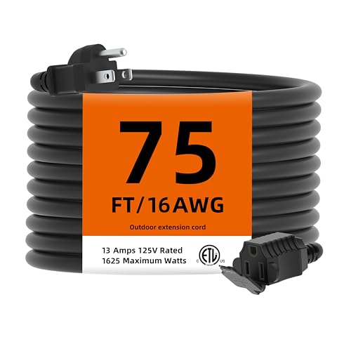 75FT Outdoor Extension Cord Waterproof (75 FT)