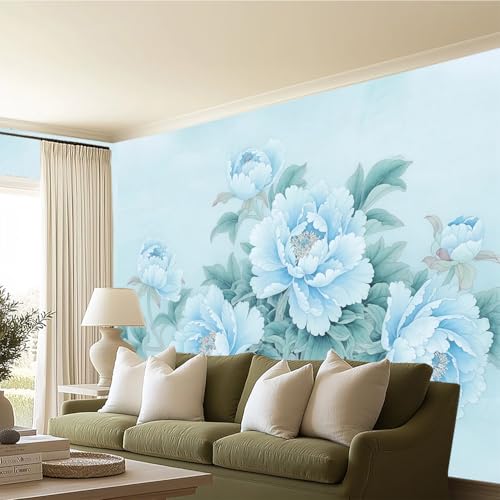 Blue Flower Cluster Realistic Style Landscape Mural Flower self (SDY-04 / 157" x 110")