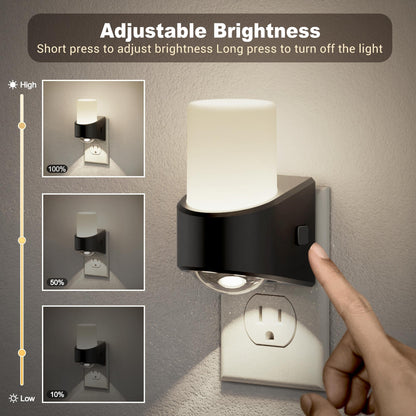 LED Night Lights Plug into Wall (Cylinder - White / 1 Pack)