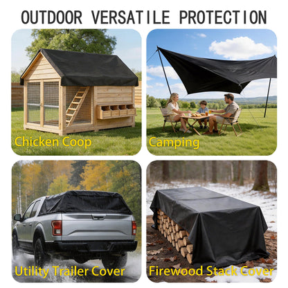 Black Tarps Heavy Duty Waterproof 12x12ft (Black / 12x12ft)