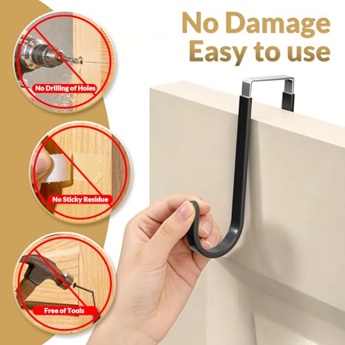 Over the Door Hooks (Black, 5.5 " Short)