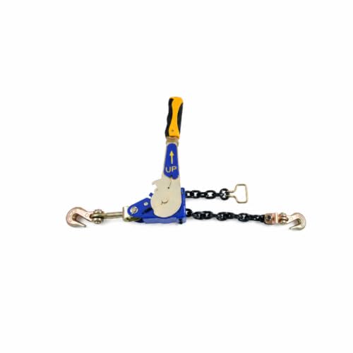 5/16"-3/8" EZ Ratchet Chain Binder with G70 Grab Hooks, Ratchet Load Binder Kit, 5400 lbs WLL Heavy Duty Cargo Tie Down for Flatbed Trailers & Trucks (5/16" - 3/8"(1 Pack))