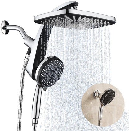 Rain Shower Head with Handheld Showerhead (Chrome)