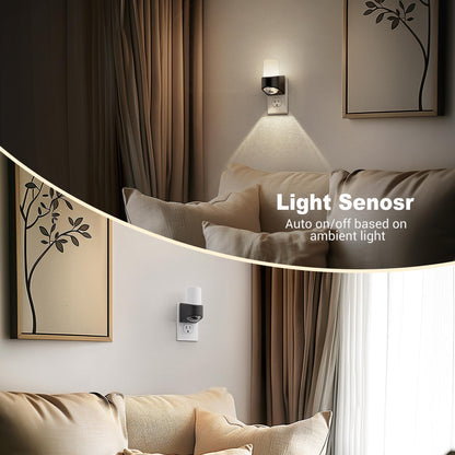 LED Night Lights Plug into Wall (Cylinder - White / 1 Pack)