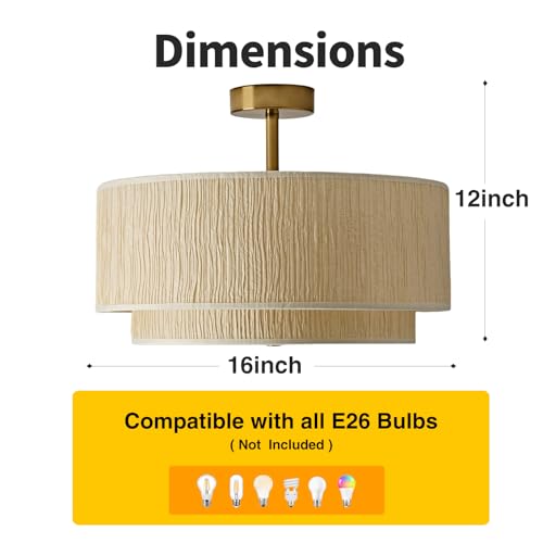 16" Semi Flush Mount Ceiling Light