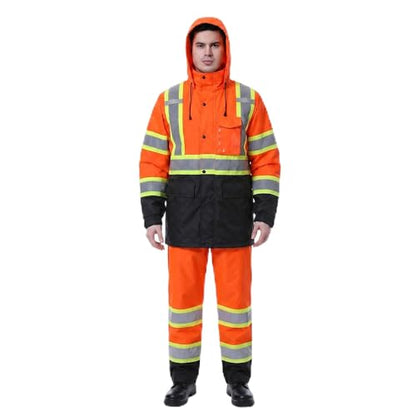 Rain Jacket Men Hi Vis Rain Coats Reflective Raincoat High Visibility Work Suits for Men Women Waterproof