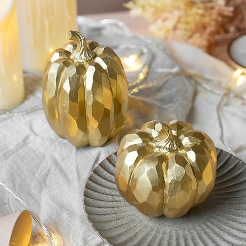 White and Gold Decorative Pumpkins