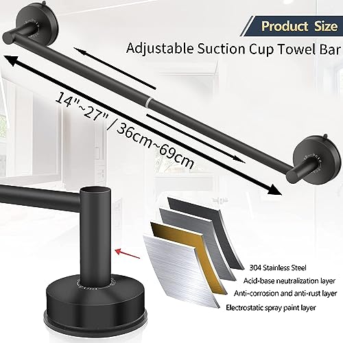 Adjustable Suction Cup Towel Bar for Bathroom 14