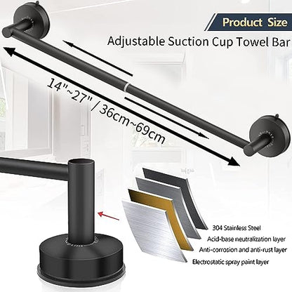 Adjustable Suction Cup Towel Bar for Bathroom 14