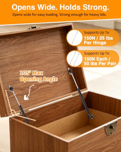 Toy Box Hinges Soft Close 15 inch