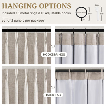 Blackout Greyish Brown 102 Inches Long Living Room Curtains for Summer Heat (Greyishbrown / 50"W x 102"L (Pack of 2))