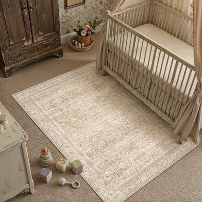 3x5 Beige Neutral Retro Area Rug (Retro | Beige / 3' x 5' (Rectangular))
