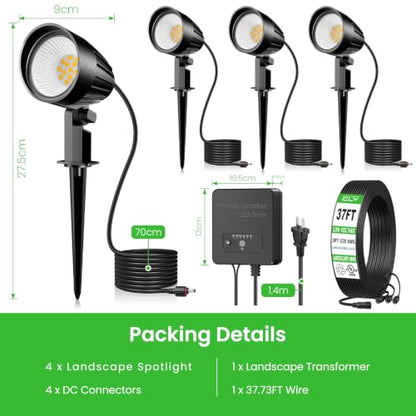 All-in-One LED Low Voltage Landscape Lighting Kit 12W Pathway Lights