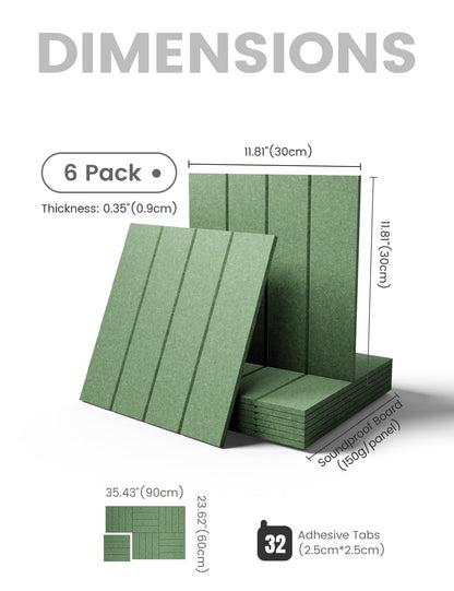 Felt Bulletin Board & Cork Board Alternative 36'' x 24'' (Christmas Tree Green-1 / Bold-stripe 6-pack)