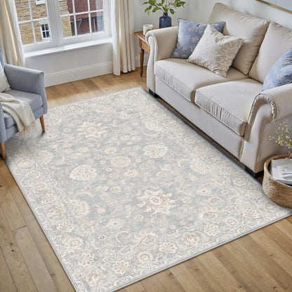 3x4 Blue Cream Neutral Area Rug (Blue / 3' x 4' (Rectangular))