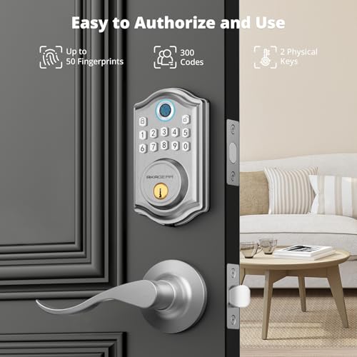DS10 Pro Fingerprint Keyless Entry Door Lock with Lever Handle Set