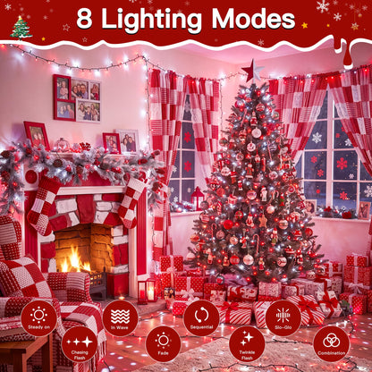 500 LED Christmas Lights Outdoor (Red and White / 500 LED)