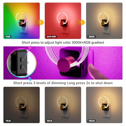 Night Light Flameless Candle Amber Night Lights Plug into Wall