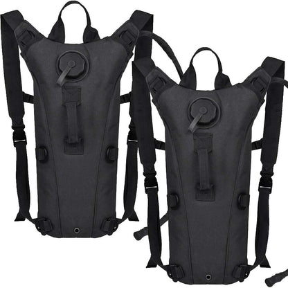 Tactical Water Hydration Pack Military 3L Water Bladder Carrier Backpack Leakproof for Running Jogging Cycling Hiking (2Pack Black)