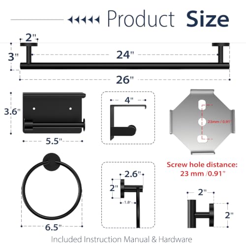 5 Piece Bathroom Towel Bar Set
