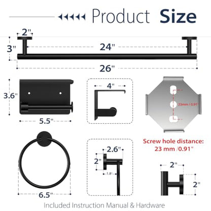 5 Piece Bathroom Towel Bar Set