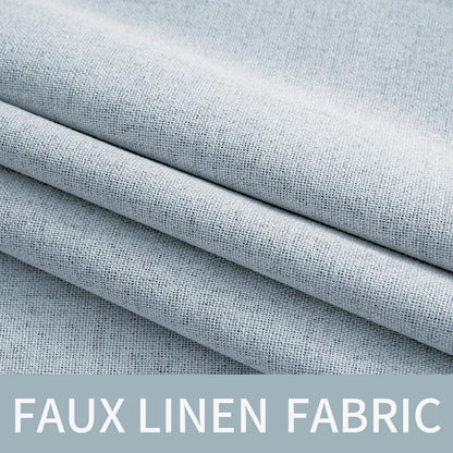 100% Blackout Linen Curtains for Bedroom 52x63 Inches Chambray Blue (Chambray Blue / 52"W x 63"L (Pack of 2))