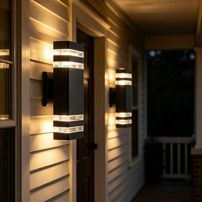 Exterior Lighting Fixtures Modern Porch Lights 4000K LED Outdoor Sconce Lights Wall Mount Black Garage Sconces Lamps for House Porch Patio Outside Yard