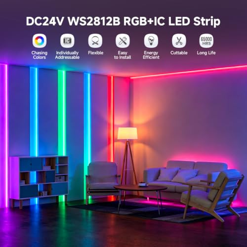 WS2812B Individually Addressable 24V RGB LED Strip