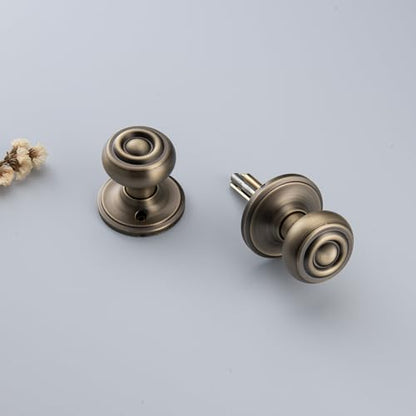 Antique Brass Door Knobs Interior with Turn Lock