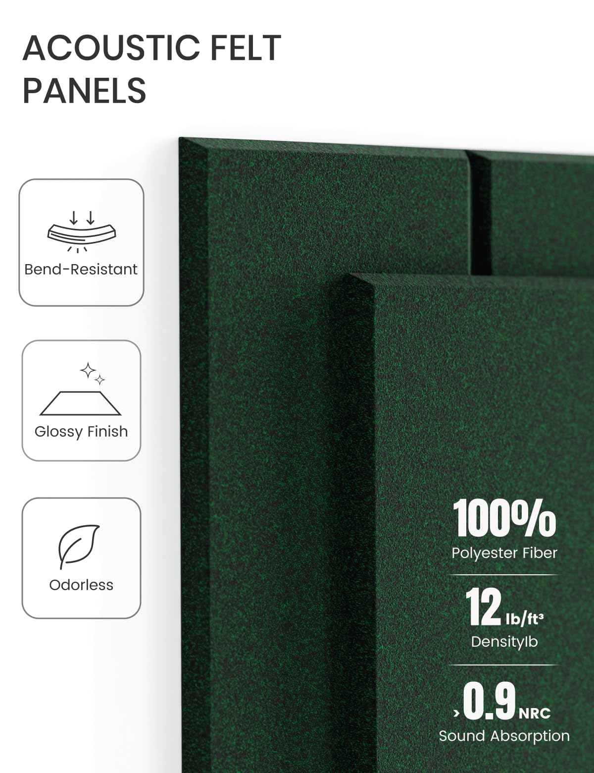 Felt Bulletin Board & Cork Board Alternative 48'' x 36'' (Christmas Green-1 / Bold-stripe 12-pack)