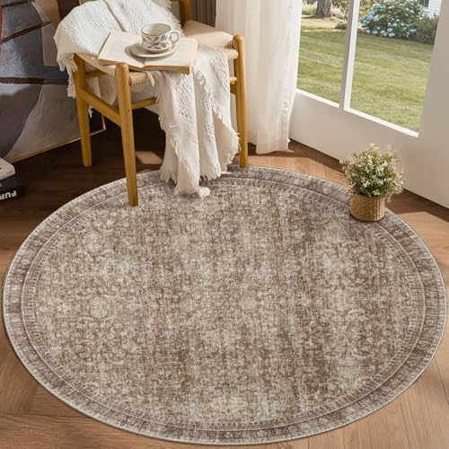 Round Rug 6ft (Dark Brown / 6' (Round))